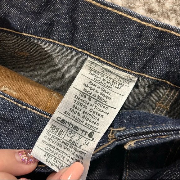 Carhartt Men's Flame Resistant Denim Dungaree New 32x34 - Picture 6 of 7